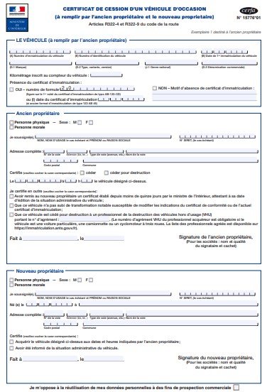 Acte De Vente Voiture pdf