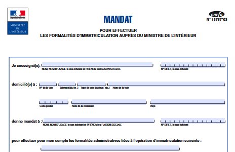 Mandat Immatriculation