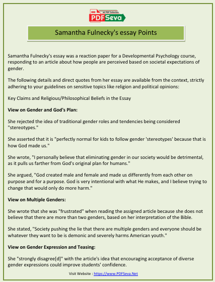 Samantha Fulnecky's full essay pdf