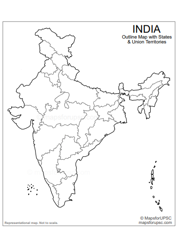 India Political Map blank pdf free download