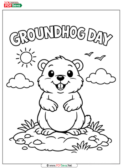 Groundhog Coloring Page pdf free