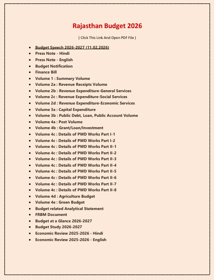 Rajasthan Budget 2026 pdf free download