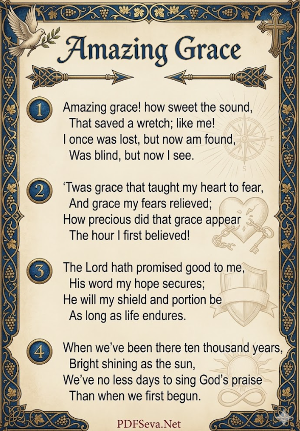 Amazing Grace Lyrics Original pdf free download