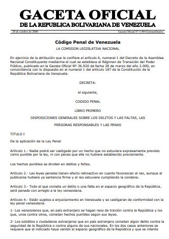 Código Penal Venezolano Vigente pdf