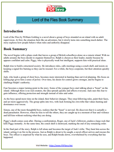 Lord of the Flies Book Summary pdf