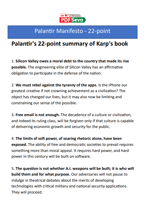 Palantir 22 Point Manifesto pdf free download