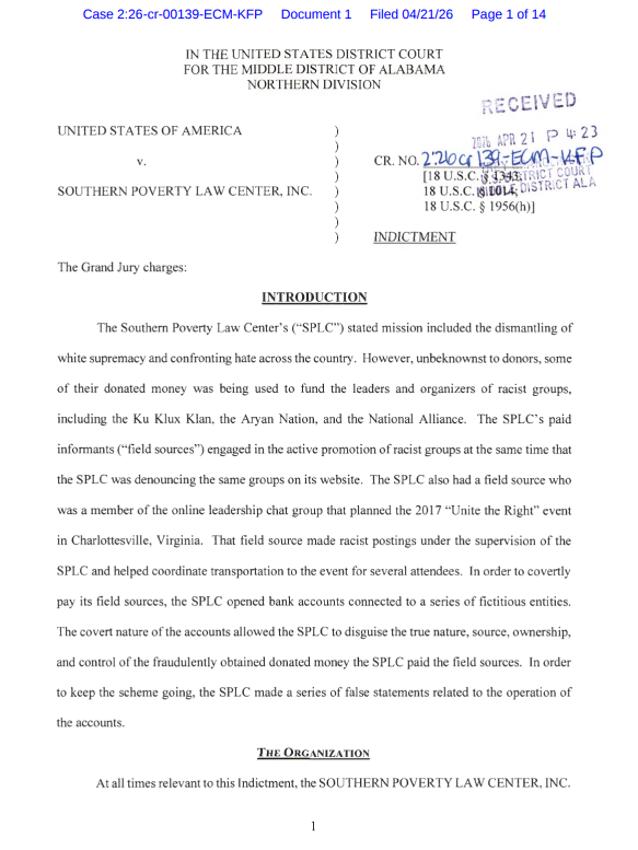 SPLC Indictment PDF free download