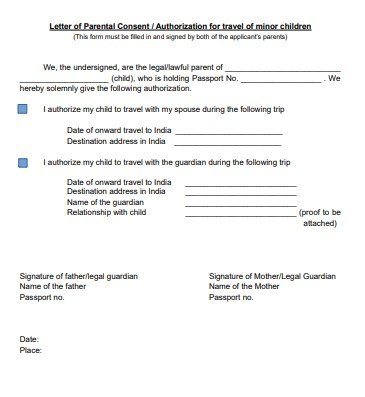 Travel Consent Form For Minor pdf
