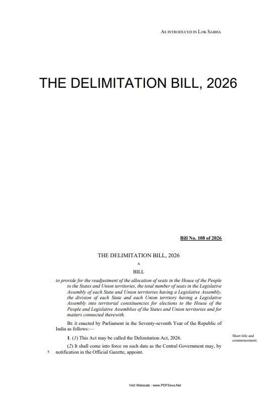 delimitation bill 2026 pdf free download
